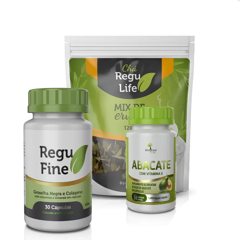REGU FINE GROSELHA NEGRA + CHÁ REGU LIFE + ÓLEO DE ABACATE